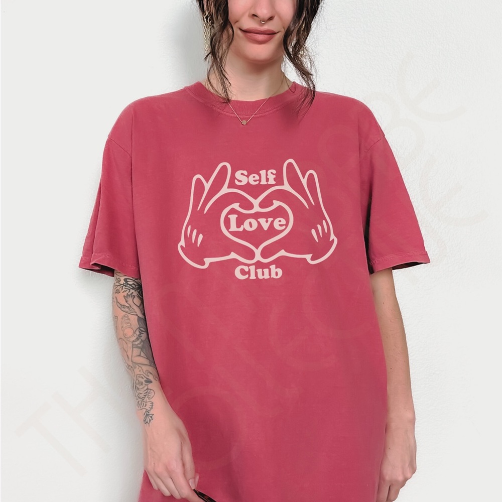 Comfort Colors Self Love Club Graphic Tee Shirt - Picture 5 of 10
